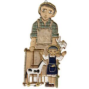 St Andrew's Abbey St Joseph the Carpenter Religious Wall Plaque Handmade Ceramic